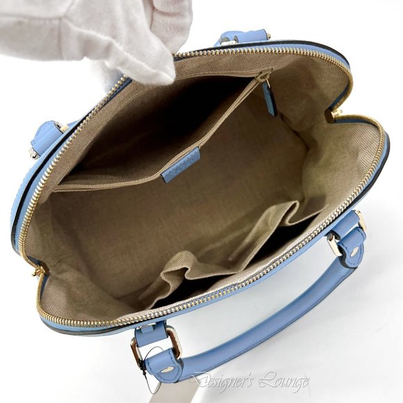 SOLD! NEW GUCCI Micro Guccissima GG BREE  Blue Leather MEDIUM Dome Crossbody Bag - Picture 13 of 15